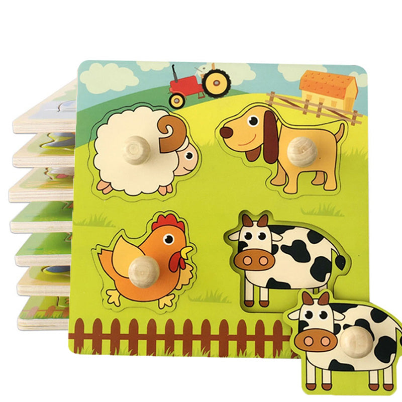 Children's Cartoon Wooden Puzzle Toy for Early Learning
