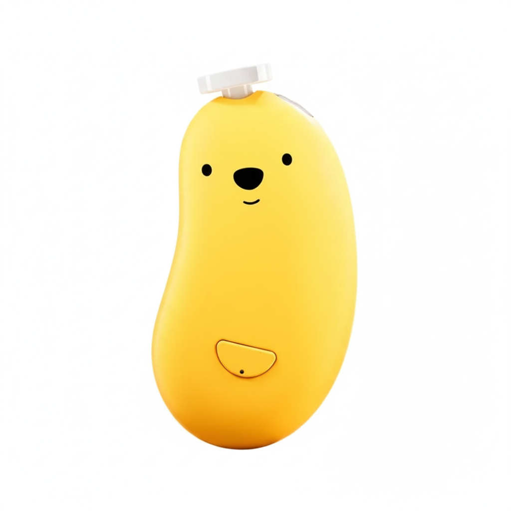 Electric baby nail grinder yellow bear design with 6 grinding heads for toddlers