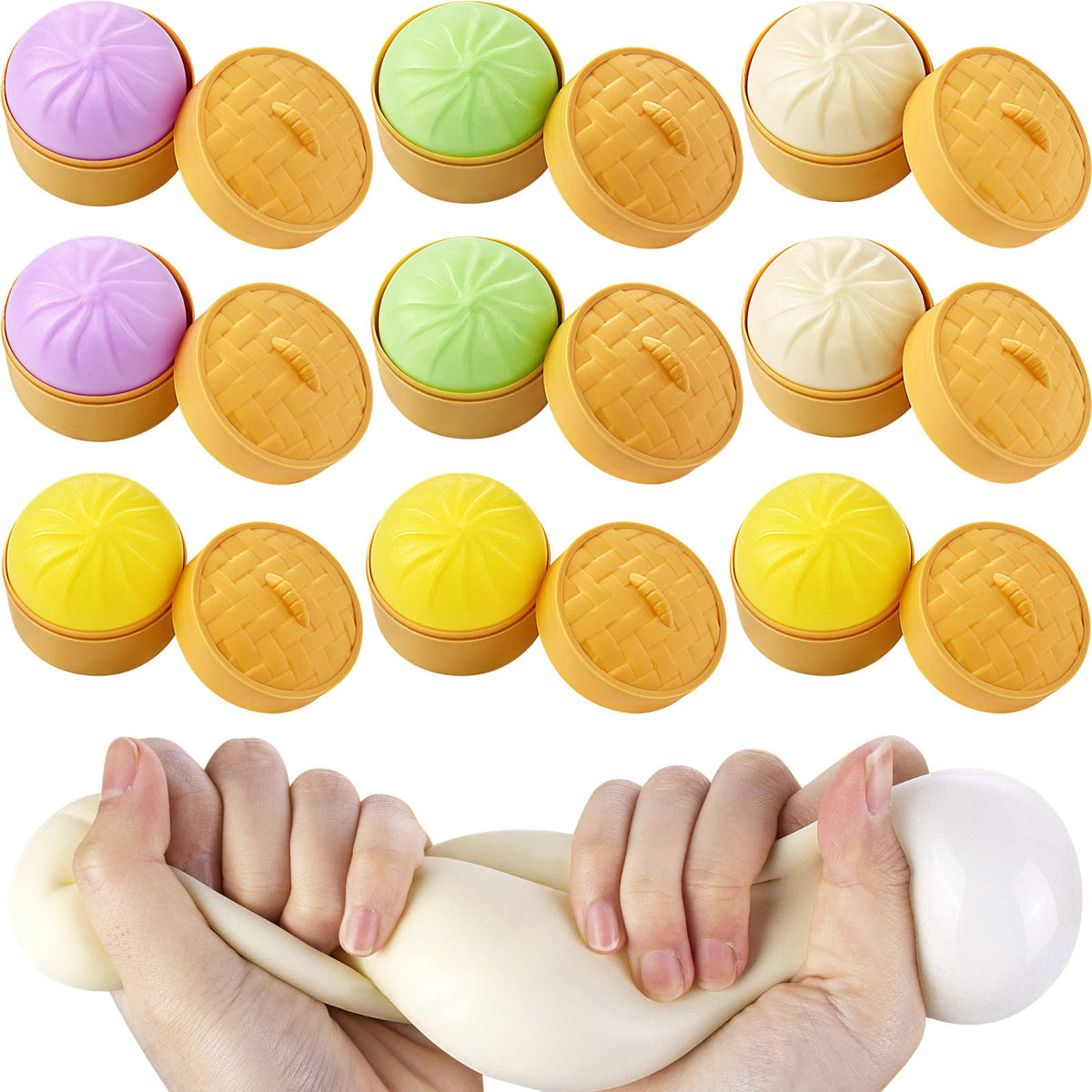 10 Pcs Colorful Dumpling Stress Balls Fidget Sensory Toy