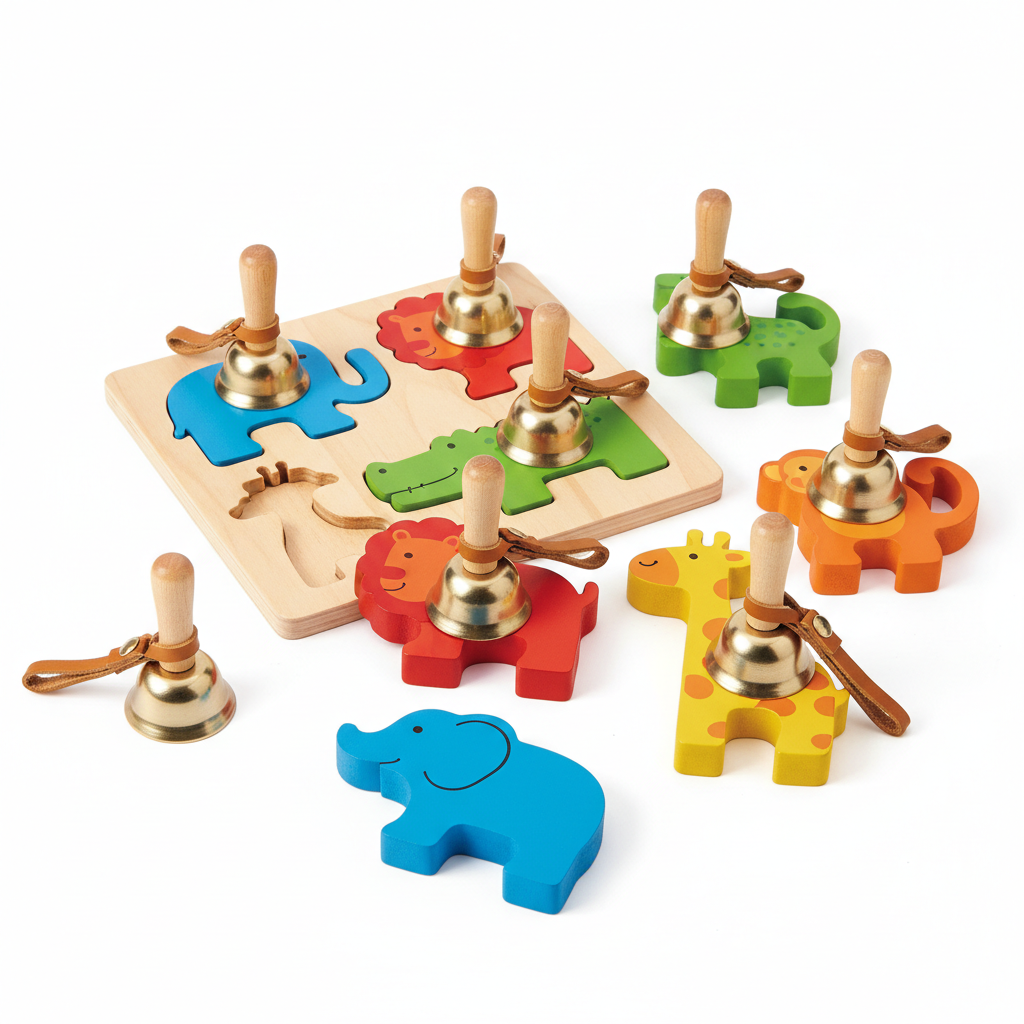 Kids' Handbell Wooden Animal Puzzle